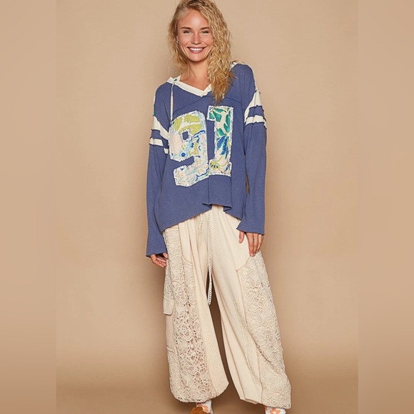 POL Patchwork Number Hooded Top - Picture 4 of 4